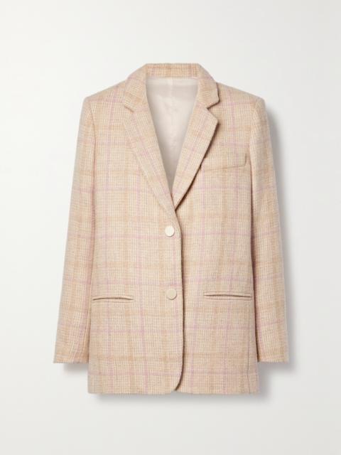 LoveShackFancy Denzel Checked Houndstooth Wool Blazer