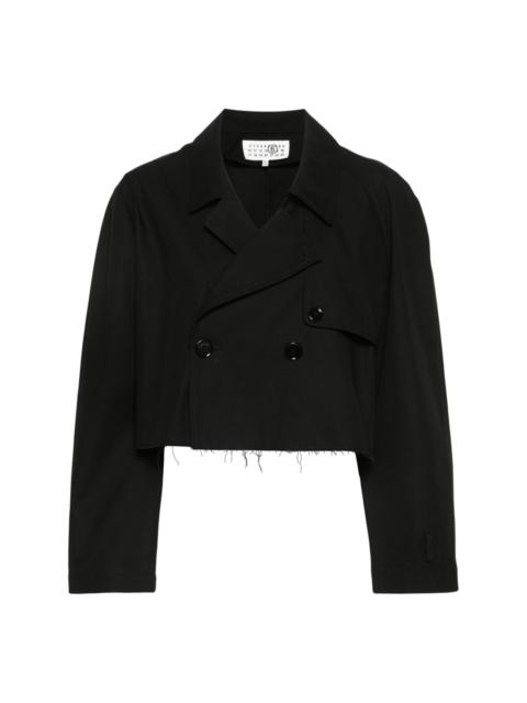 double-breasted cotton cropped jacket