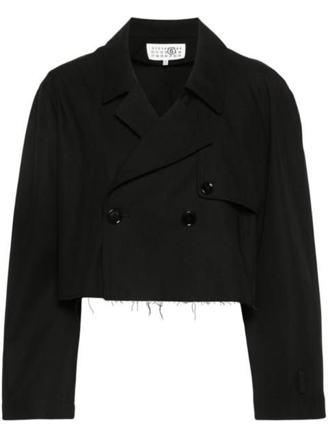 MM6 Maison Margiela double-breasted cotton cropped jacket