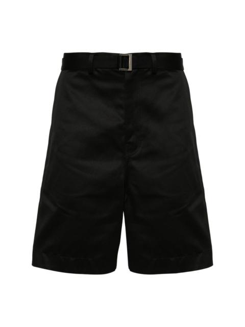 sacai wide-leg cotton chino shorts