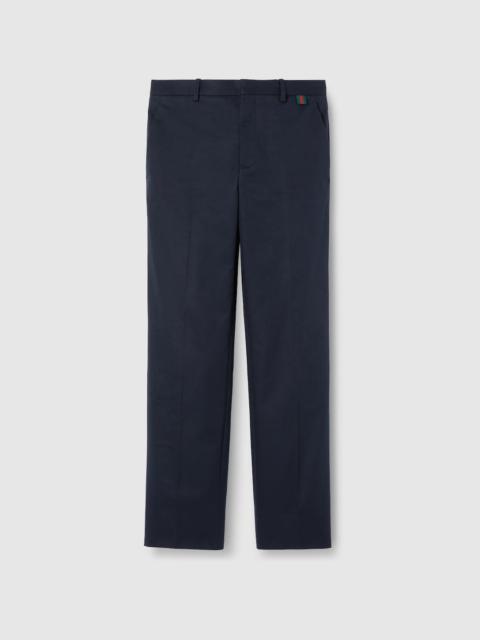 GUCCI Double cotton twill pant with Web