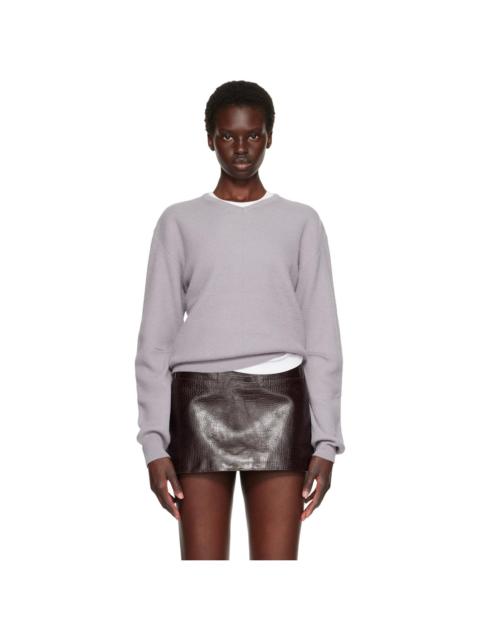 Tonywack Gray Superfine Wool Commando V-Neck Sweater
