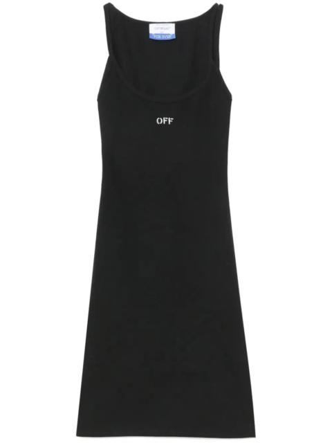 Short ribbed dress with off logo