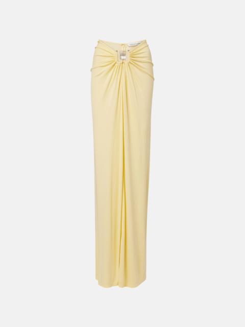 CHRISTOPHER ESBER Bezel Quartz gathered jersey maxi skirt