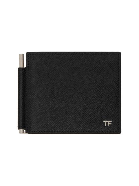 TOM FORD Black Small Grain Leather Money Clip Wallet
