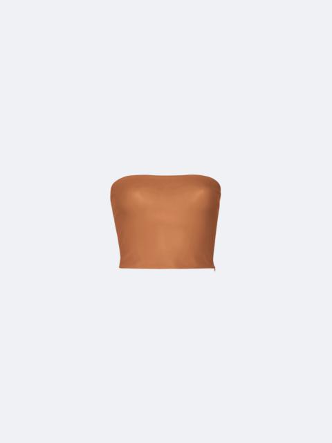 LAPOINTE Faux Leather Tube Top