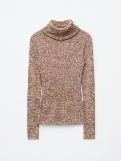& Other Stories Melange Knit Half-Zip Top