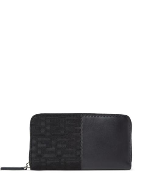 FENDI Fendi FF Jacquard Zip-around Black Wallet