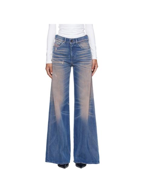 Diesel Blue & Pink Flare Regular Waist 1978 D-Akemi Jeans