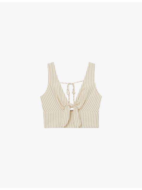REISS Jayce Cropped Woven Top