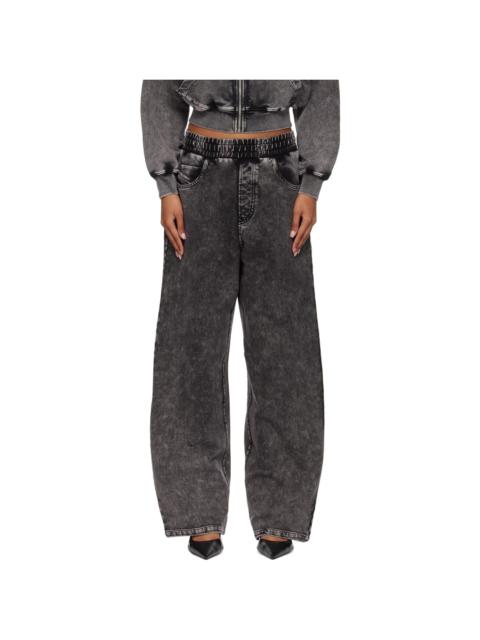 Diesel Gray Denim Effect Sweatpants
