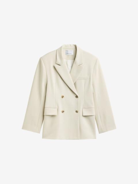 The Frankie Shop Neria Double Breasted Blazer - Light Beige