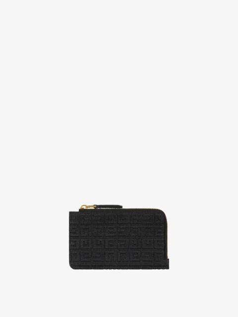 Givenchy GIV CUT ZIPPED CARD HOLDER IN 4G EMBROIDERED CANVAS