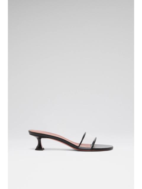 Amina Muaddi ANDREEA GLASS SLIPPER 45 BLACK NAPPA AND TRANSPARENT PVC