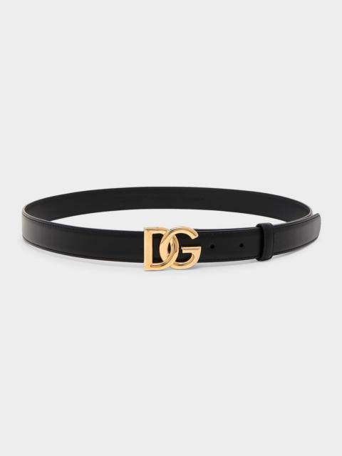 Dolce & Gabbana DG Logo Calfskin Belt