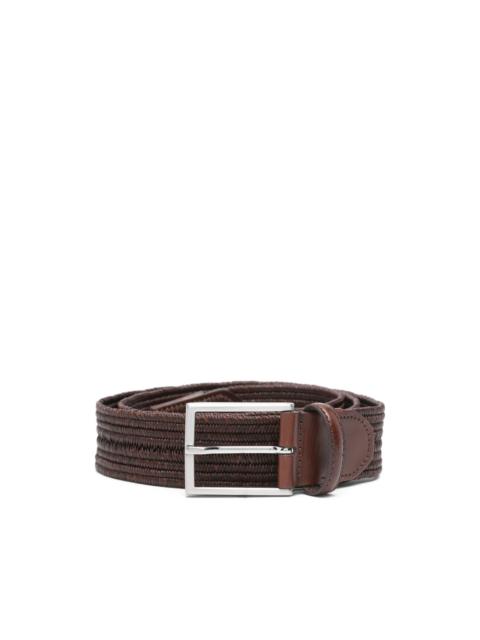 Canali silver-tone-buckle belt