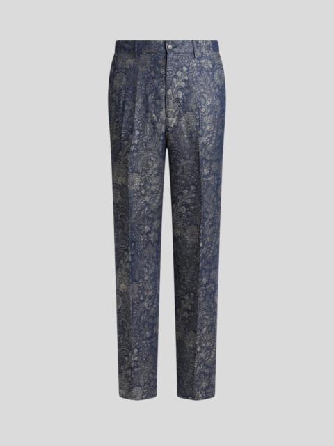 Etro JACQUARD DENIM TROUSERS WITH FLORAL PAISLEY MOTIF