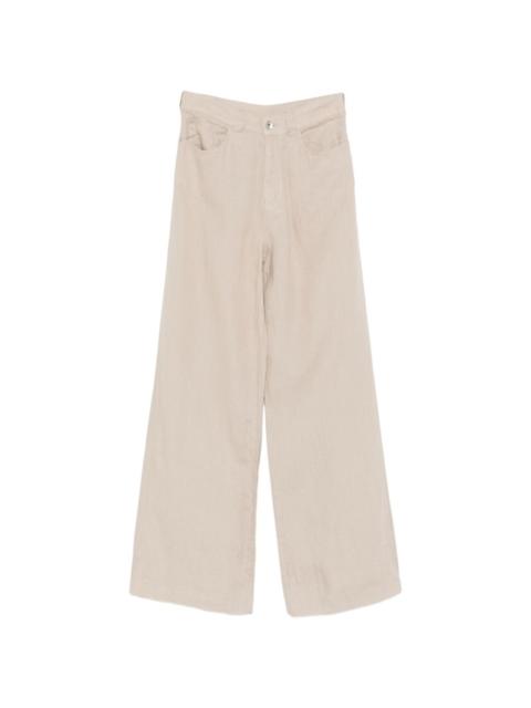 EMPORIO ARMANI logo-patch wide-leg trousers