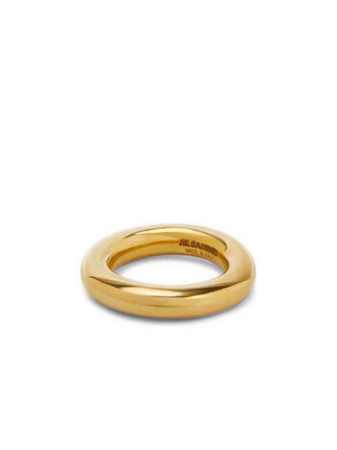 Jil Sander engraved-logo circular-design ring