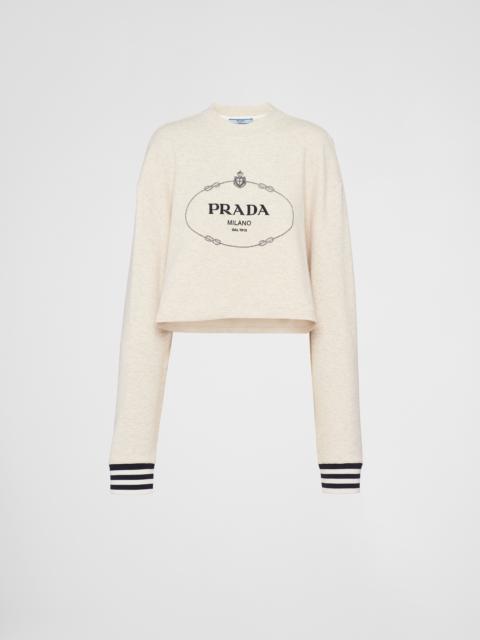 Prada Oversized cotton fleece sweatshirt