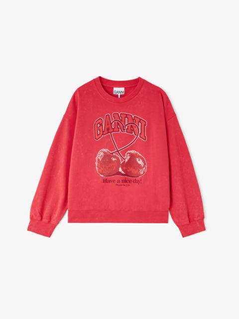 GANNI CREWNECK WITH CHERRY