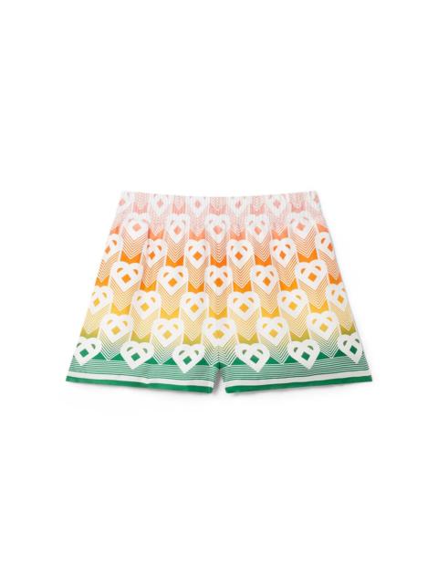 CASABLANCA Gradient Heart Monogram Silk Shorts