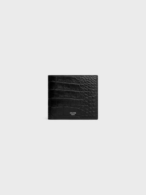 CELINE Bi-fold Wallet with Coin Compartment in Crocodile Embossed Calfskin