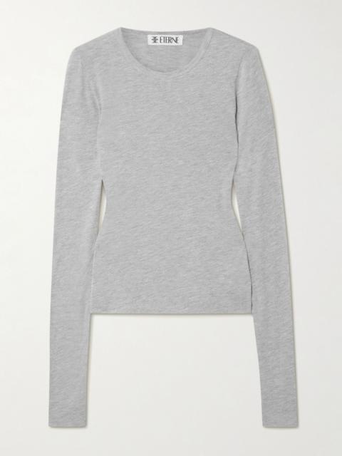 ÉTERNE Cotton and modal-blend jersey T-shirt Light gray