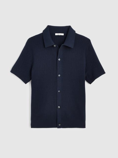 Madewell Tuck-Stitch Button-Up Sweater Polo