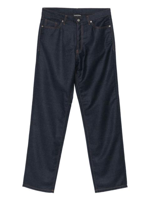 EMPORIO ARMANI stitching straight-leg trousers