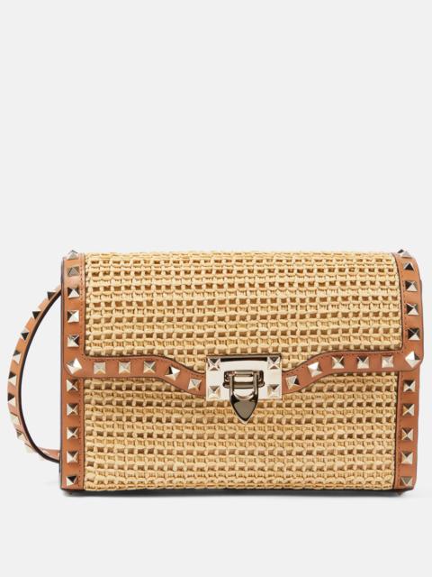 Valentino Rockstud Small raffia shoulder bag