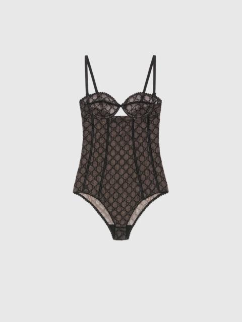 Gucci GG silk and lace lingerie top