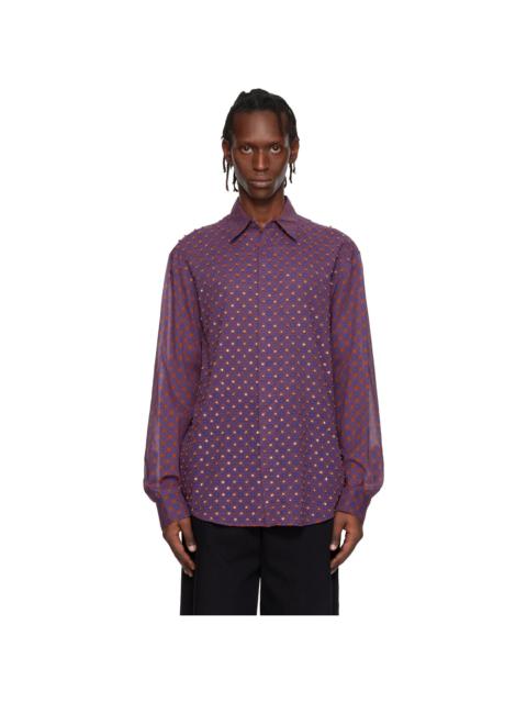 Dries Van Noten Purple Sequinned Shirt