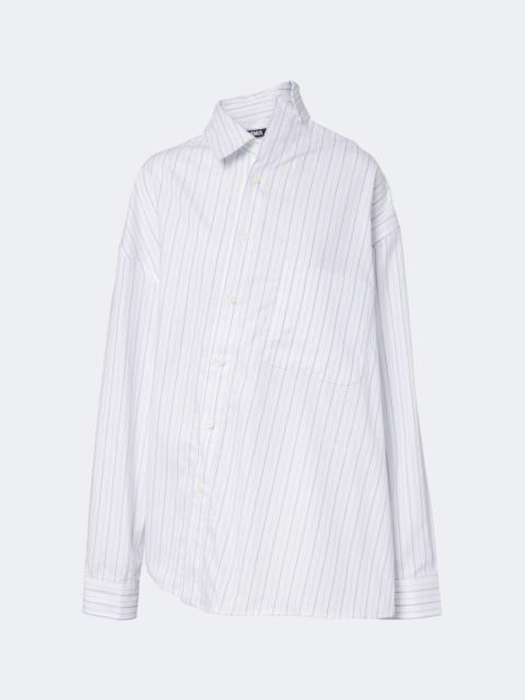 JACQUEMUS Cuadro asymmetric striped cotton shirt