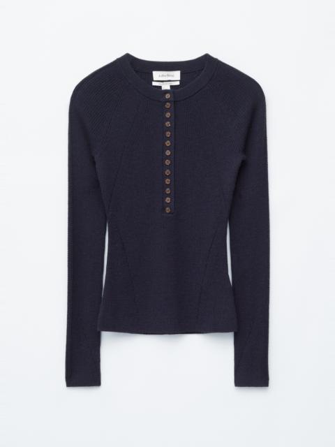 & Other Stories Half-Placket Merino Top