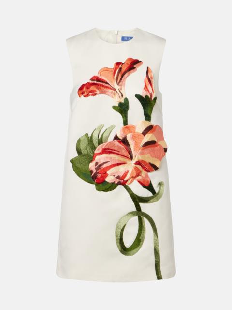LEO LIN Yvonne floral-appliqué minidress