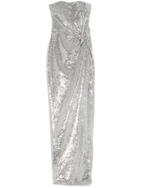 ROLAND MOURET sequin buckle gown