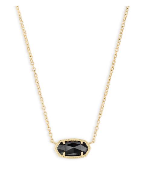 KENDRA SCOTT Elisa Gold Pendant Necklace in Black Opaque Glass