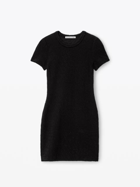 Alexander Wang logo jacquard stretch short sleeve mini dress