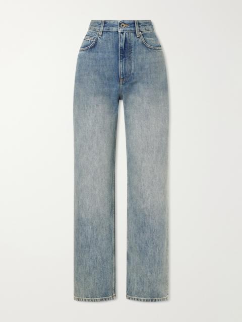 Loewe Anagram-embroidered Mid-rise Wide-leg Jeans