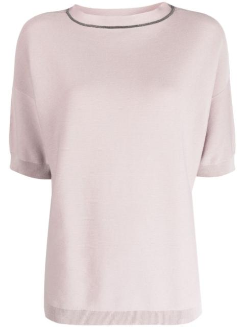 FABIANA FILIPPI ball-chain detail fine-knit top