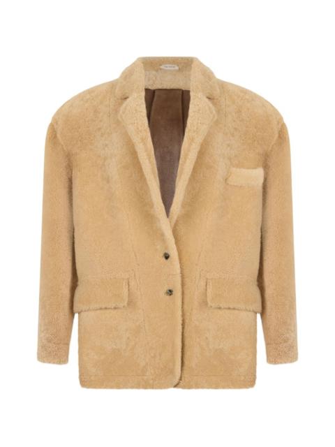 THE MANNEI rear-slit shearling jacket
