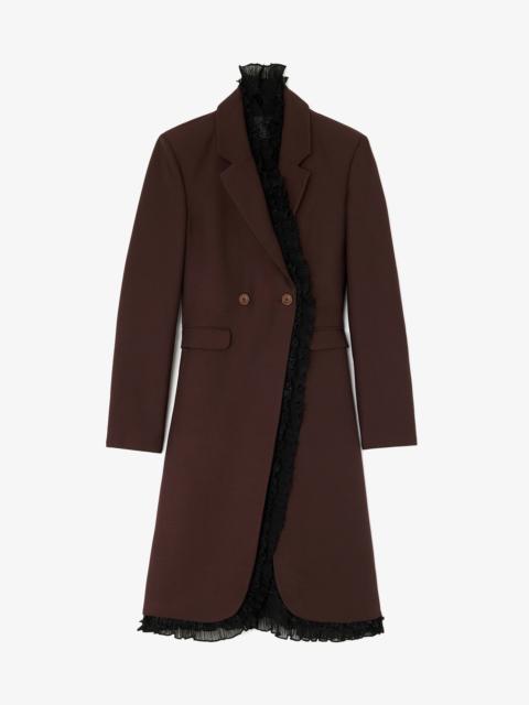 GANNI LONG BLAZER IN BROWN WOOL