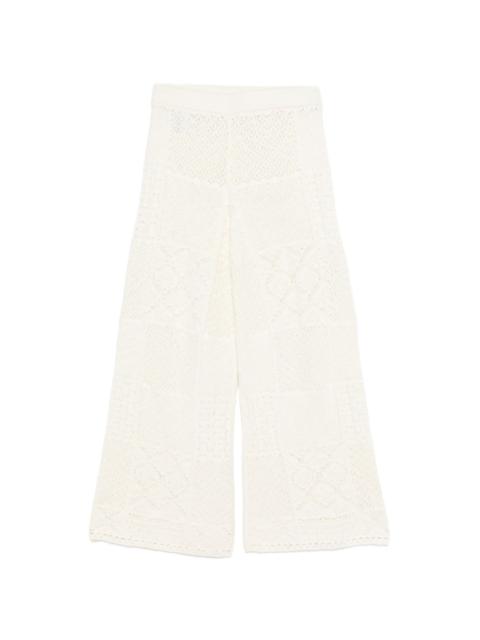 ba&sh patchwork crochet-knit trousers