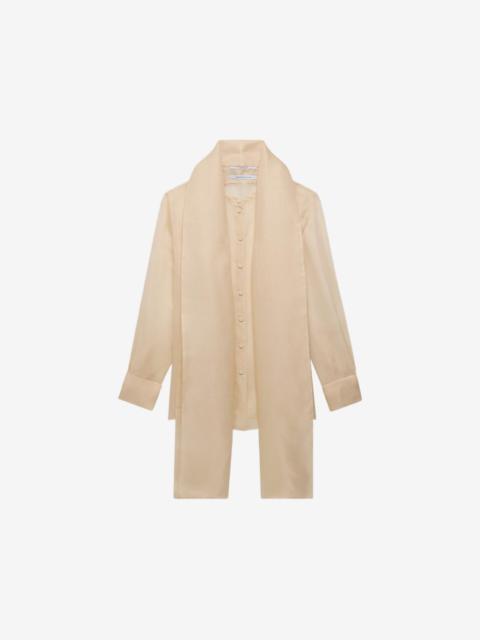 Another Tomorrow scarf-detail shirt