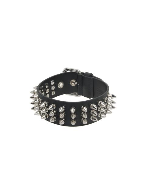 Black Spiked Leather Choker