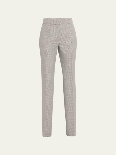 Slit Cuff Wool Check Trousers