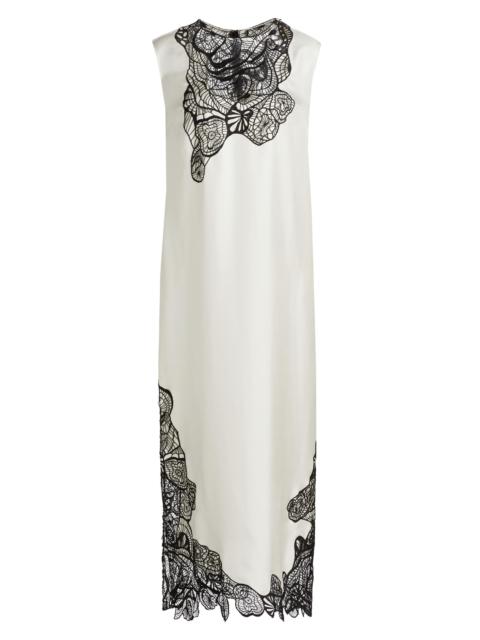 Loulou de Saison Women's Uma Silk Sleeveless Midi Dress - Ivory Black
