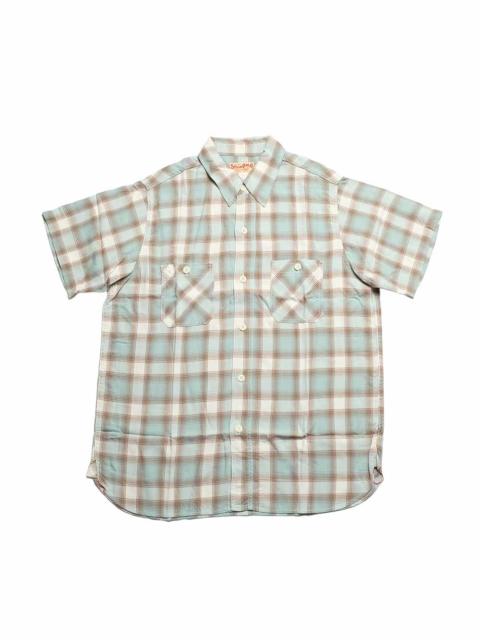 SUGAR CANE RAYON OMBRE PLAID S/S WORK SHIRT - SC39728