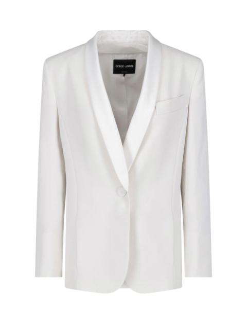 GIORGIO ARMANI SINGLE-BREASTED SILK BLAZER